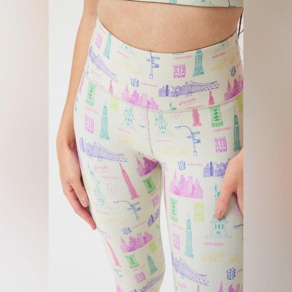 Terez DuoKnit Leggings & Sports Bra Set in NYC Doodle - Picture 2 of 6